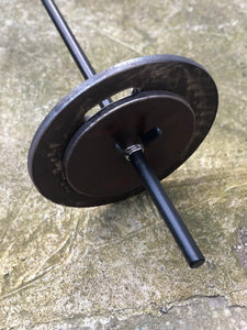 1 - inch bar and 30kg of weights.